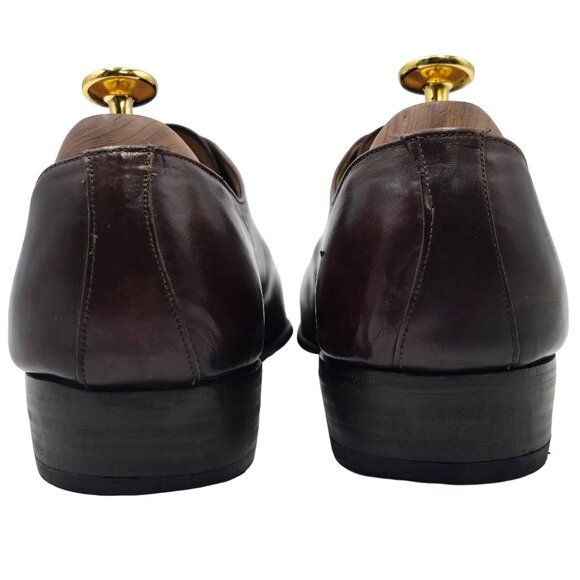 Vintage Florsheim Spain Wholecut Mens 7.5 Dark Brown Leather Dress Shoes Oxfords - Picture 6 of 10